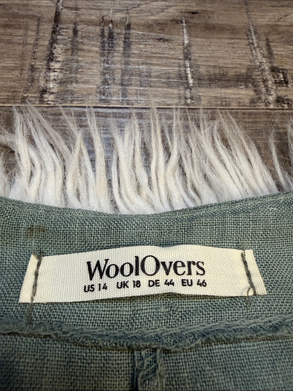 Woolovers 100% linen button front midi dress short sleeves and pockets 14 - Picture 7 of 9